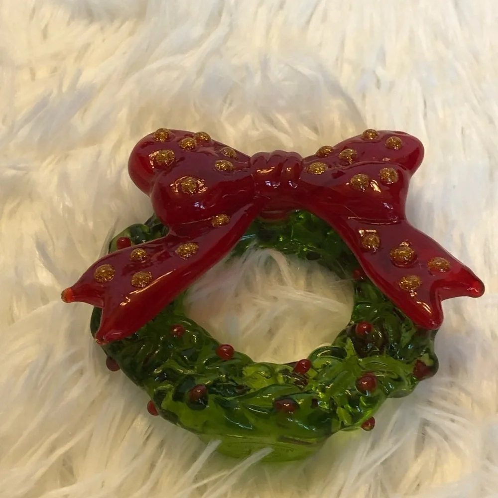 Fitz & Floyd Glass Menagerie Collection Christmas Wreath
